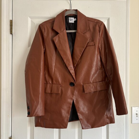 Princess Polly Faux Leather Blazer XS/S - Picture 2 of 4